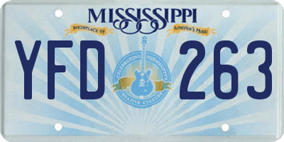 MS license plate YFD263