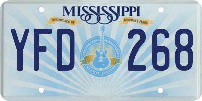 MS license plate YFD268