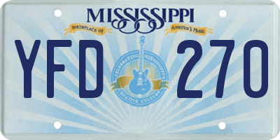 MS license plate YFD270