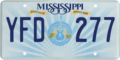 MS license plate YFD277