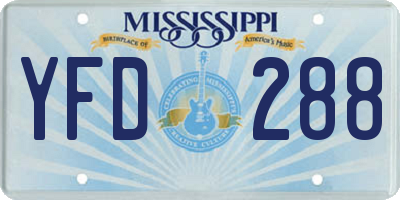 MS license plate YFD288
