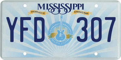 MS license plate YFD307