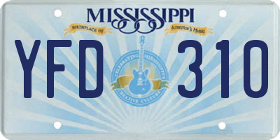 MS license plate YFD310