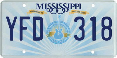MS license plate YFD318