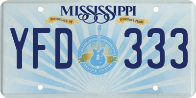 MS license plate YFD333
