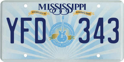 MS license plate YFD343
