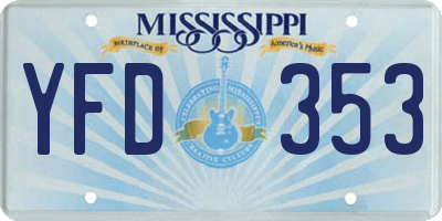 MS license plate YFD353