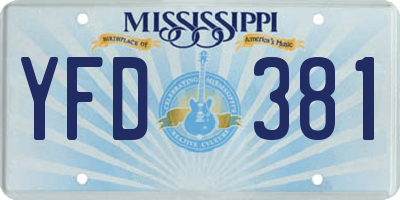 MS license plate YFD381