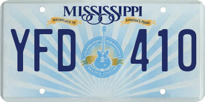 MS license plate YFD410