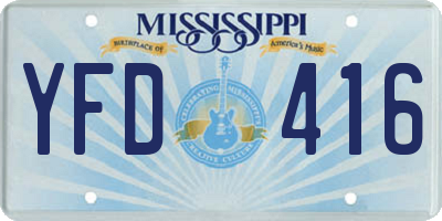 MS license plate YFD416