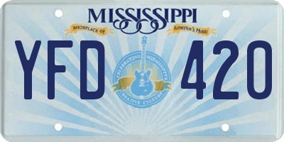 MS license plate YFD420
