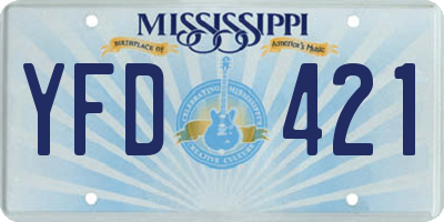 MS license plate YFD421