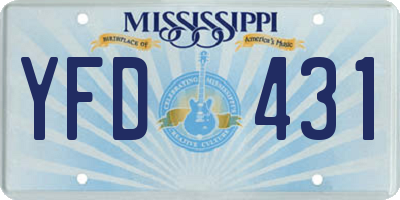 MS license plate YFD431