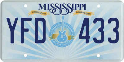 MS license plate YFD433