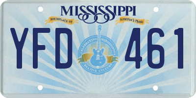 MS license plate YFD461
