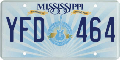 MS license plate YFD464