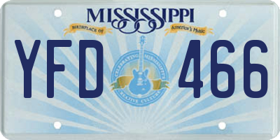 MS license plate YFD466