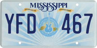MS license plate YFD467