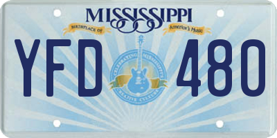 MS license plate YFD480