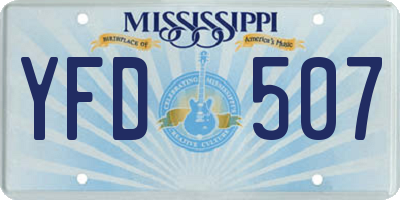 MS license plate YFD507
