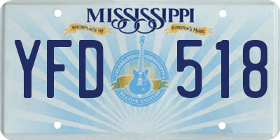 MS license plate YFD518