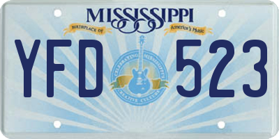 MS license plate YFD523