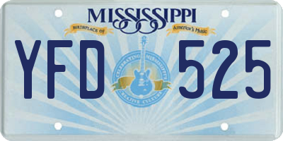 MS license plate YFD525
