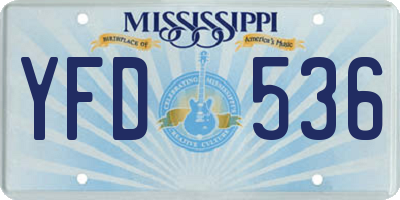MS license plate YFD536