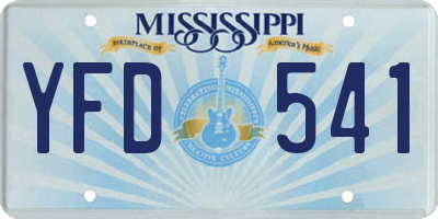 MS license plate YFD541