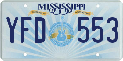 MS license plate YFD553