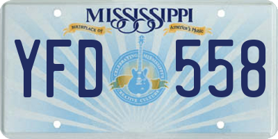 MS license plate YFD558