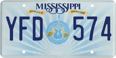 MS license plate YFD574