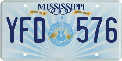 MS license plate YFD576
