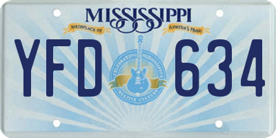 MS license plate YFD634