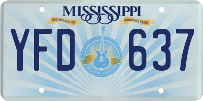 MS license plate YFD637
