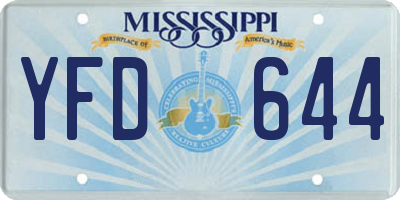 MS license plate YFD644