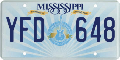 MS license plate YFD648