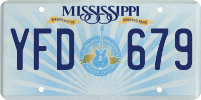 MS license plate YFD679