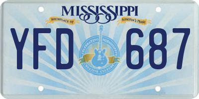 MS license plate YFD687