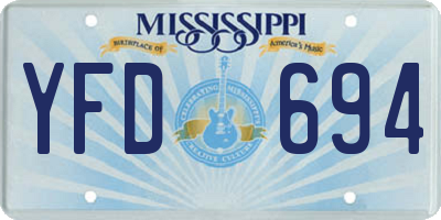 MS license plate YFD694