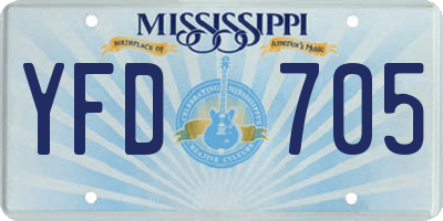 MS license plate YFD705