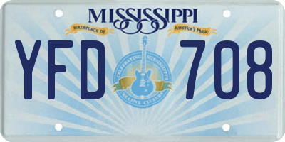 MS license plate YFD708