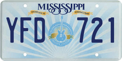 MS license plate YFD721