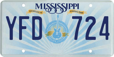 MS license plate YFD724