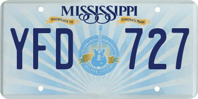 MS license plate YFD727
