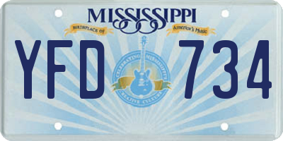 MS license plate YFD734