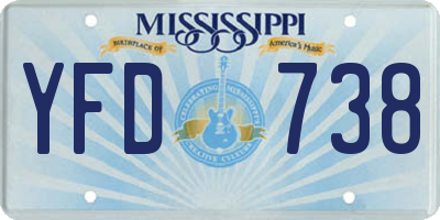 MS license plate YFD738