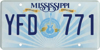MS license plate YFD771