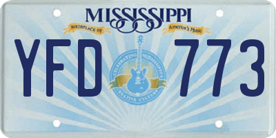 MS license plate YFD773