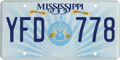MS license plate YFD778